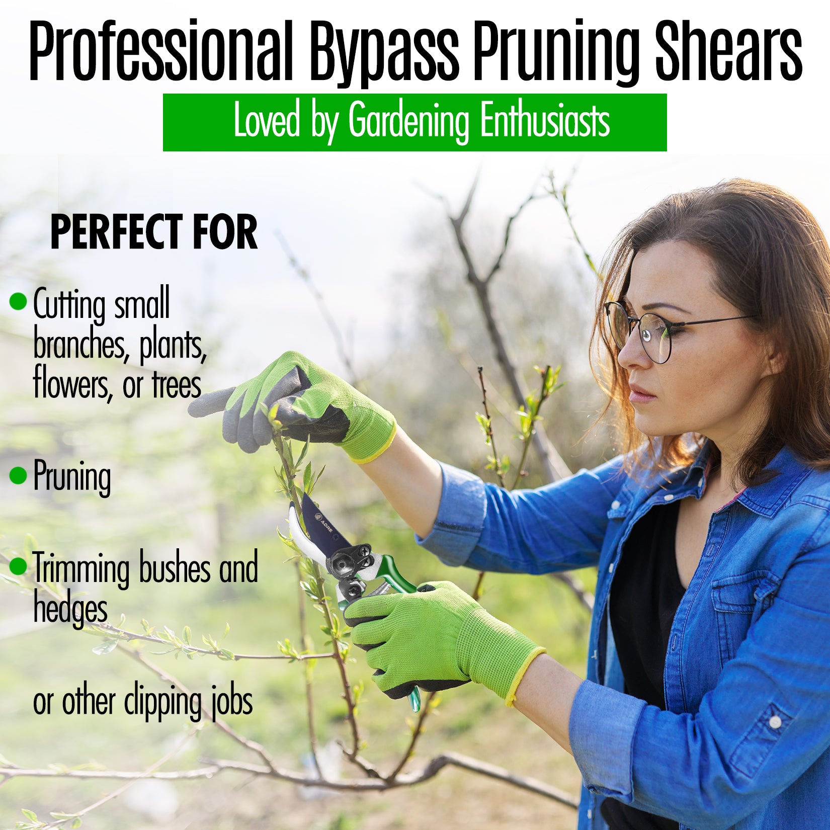 Premium Bypass Pruning Shears for your Garden - Heavy-Duty, Ultra Sharp  Pruners Made with Japanese High Carbon Steel - Perfectly Cutting Through  Anything in Your Yard
